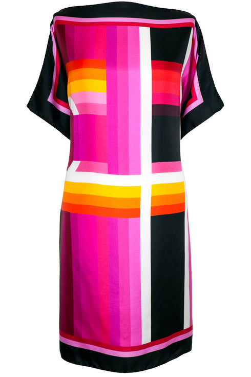 Amanda "CH Logo III/Parallel Lines III" Silk Scarf Tunic